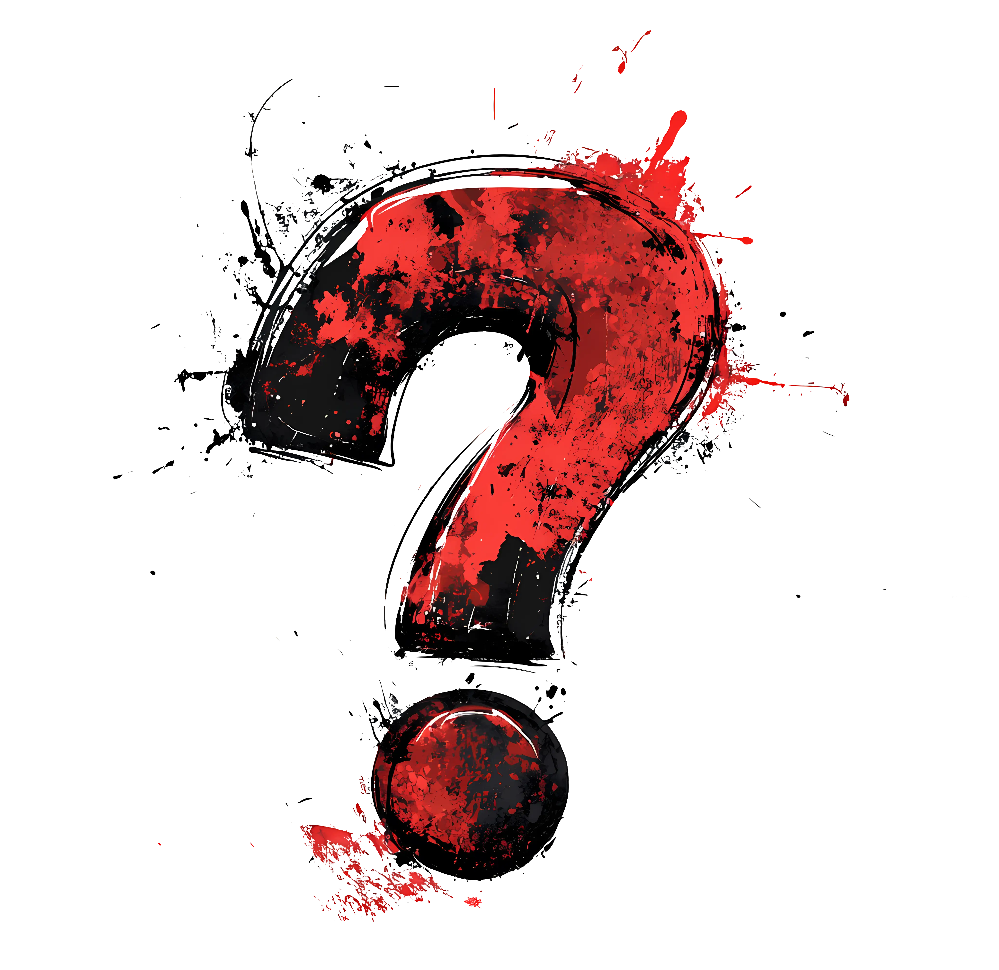 Grunge Style Red Question Mark