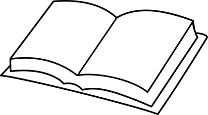 Open Book Illustration in Black Outline