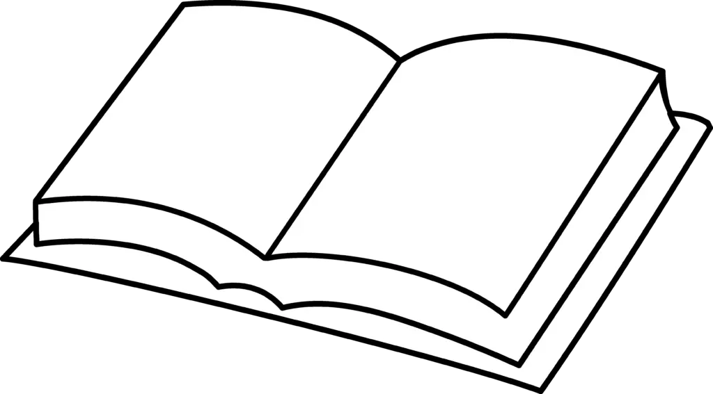 Open Book Illustration in Black Outline