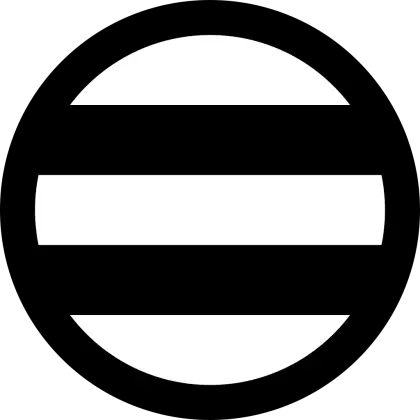 Black Circle with Horizontal Lines