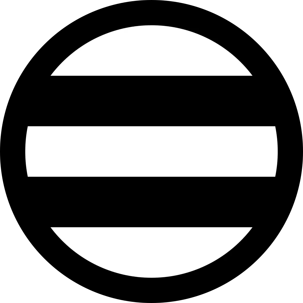 Black Circle with Horizontal Lines