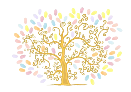 Golden Tree with Colorful Leaves