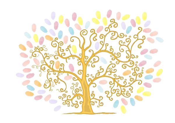 Golden Tree with Colorful Leaves