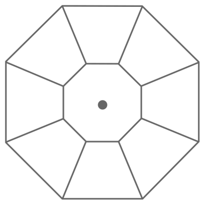 Polygonal Octagonal Design with Dot Center
