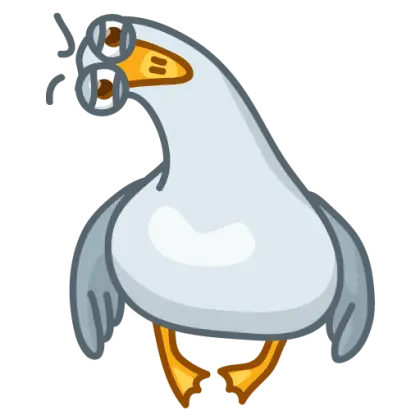 Quirky Cartoon Seagull Illustration