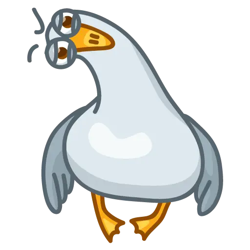 Quirky Cartoon Seagull Illustration