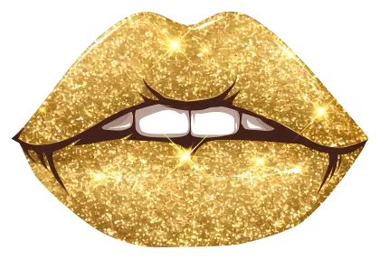Golden Sparkling Lips Illustration