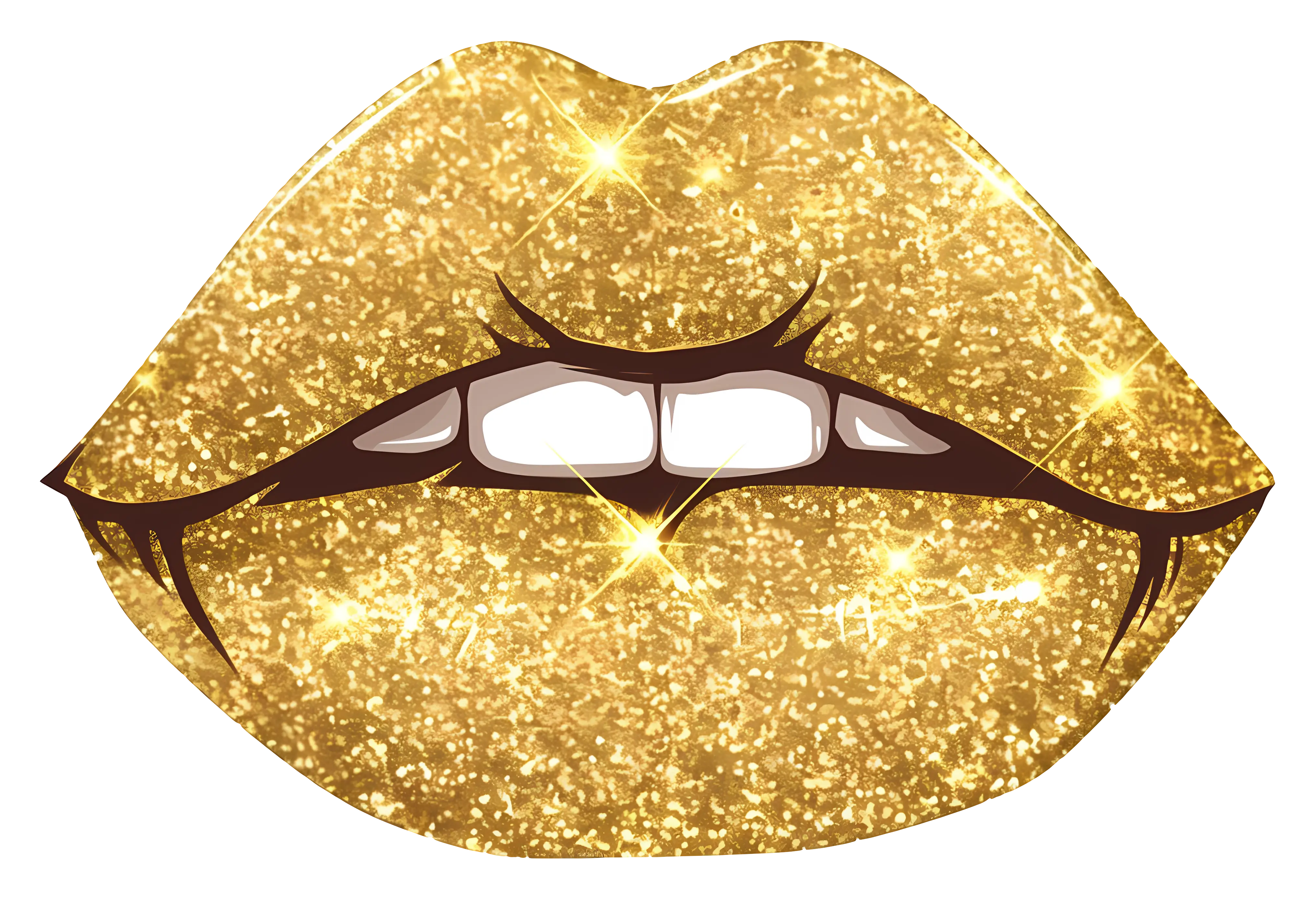 Golden Sparkling Lips Illustration