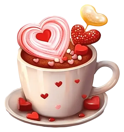 Heart-Themed Cup with Chocolates