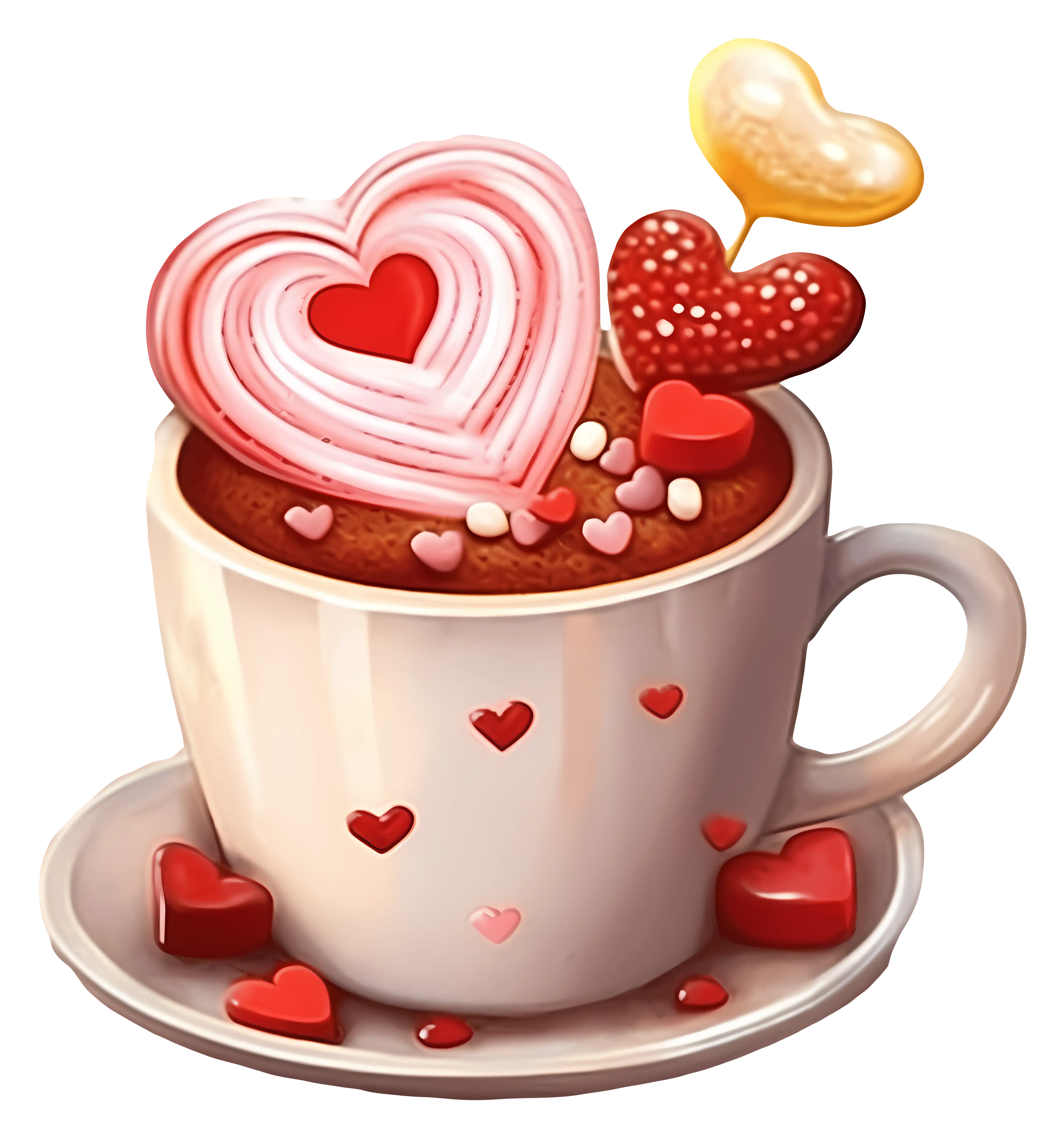 Heart-Themed Cup with Chocolates