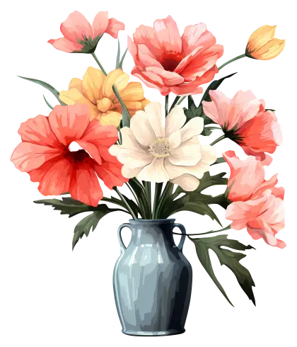 Colorful Flower Bouquet in a Vase
