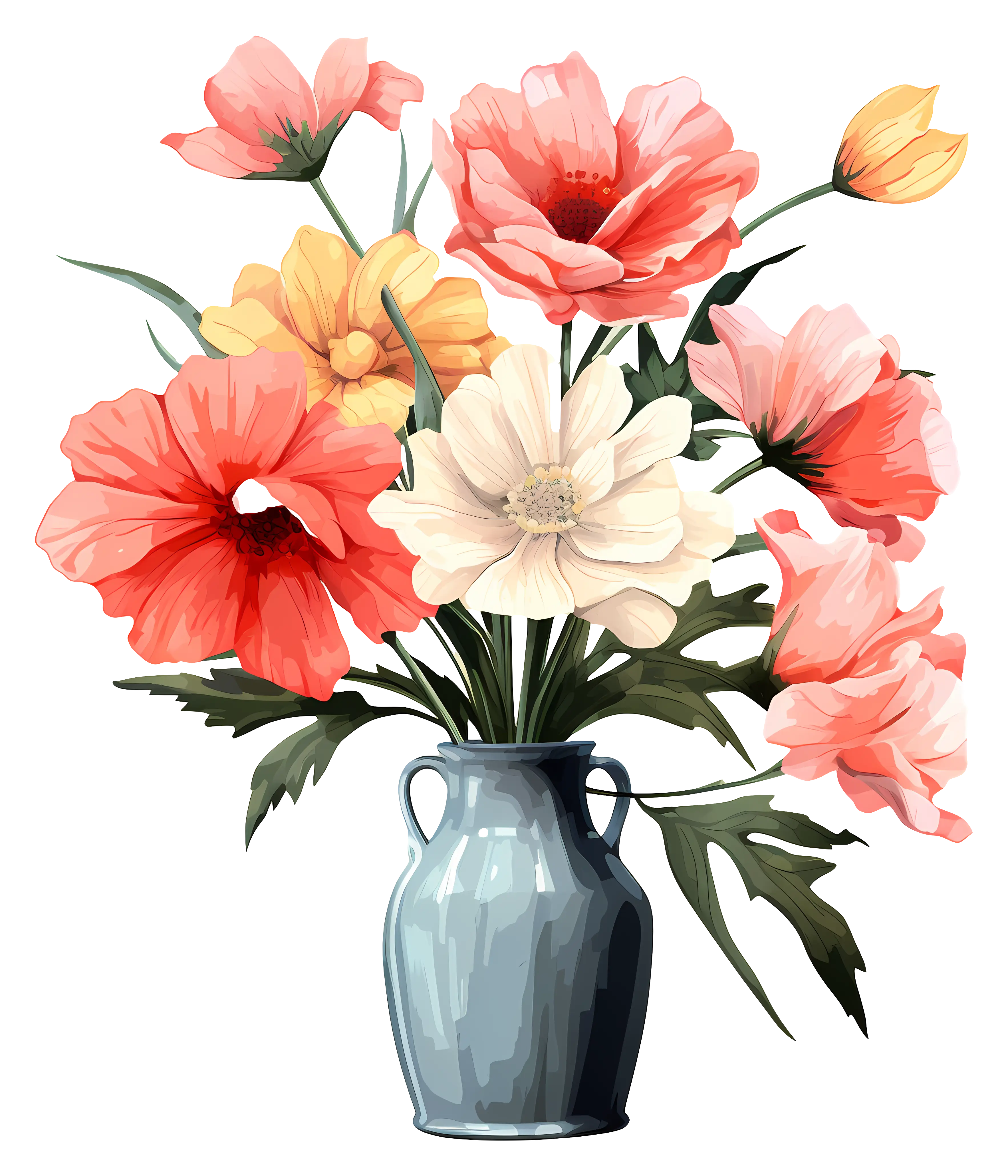 Colorful Flower Bouquet in a Vase