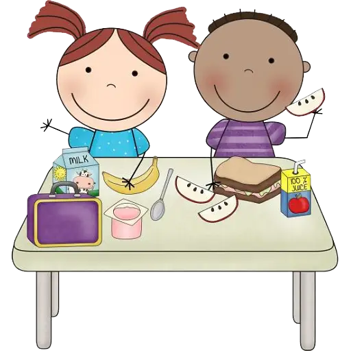 Kids Eating Lunch at Table
