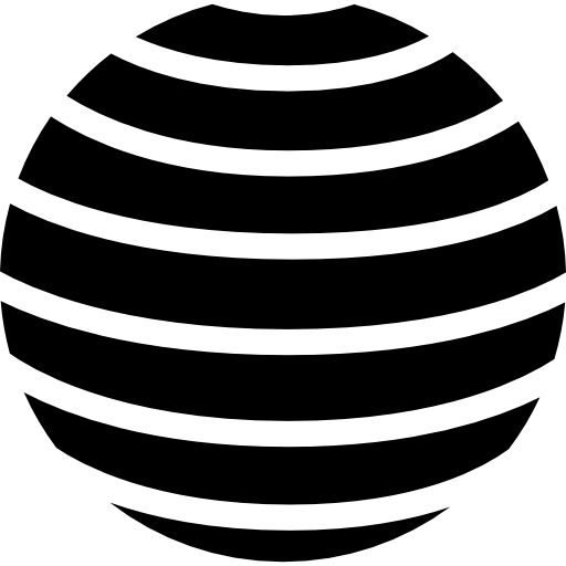 Striped Globe Icon for Global Concepts