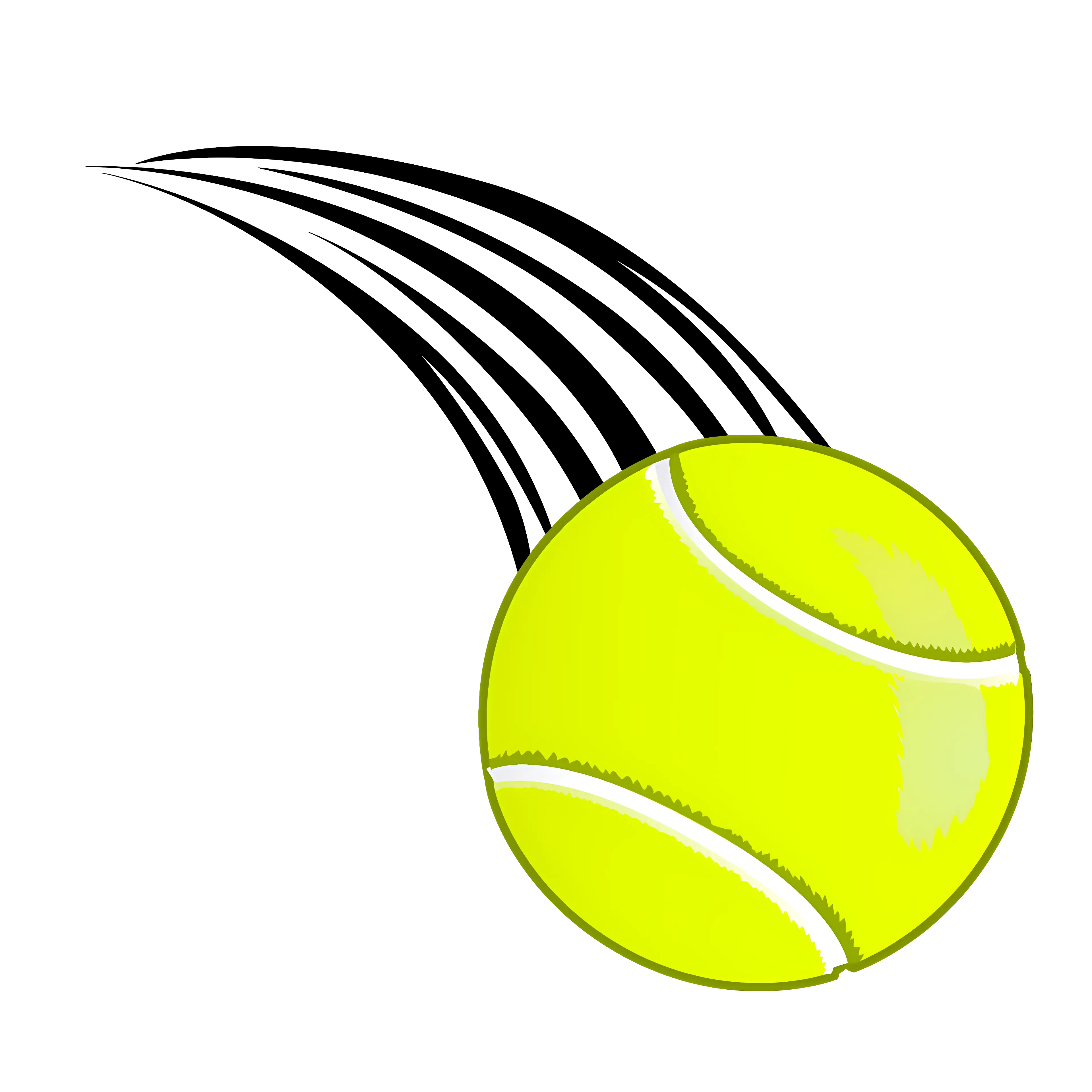 Yellow Tennis Ball in Motion Illustration