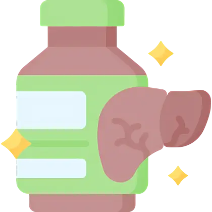 Liver and Supplement Cartoon Illustration
