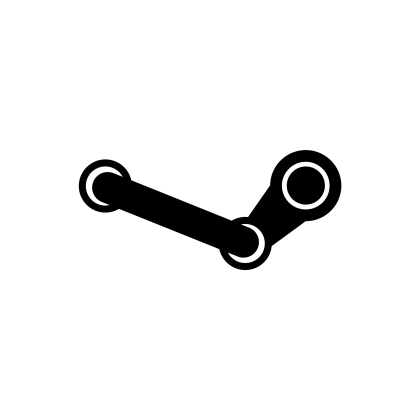 Black Steam Logo Icon Illustrating Gaming Platform