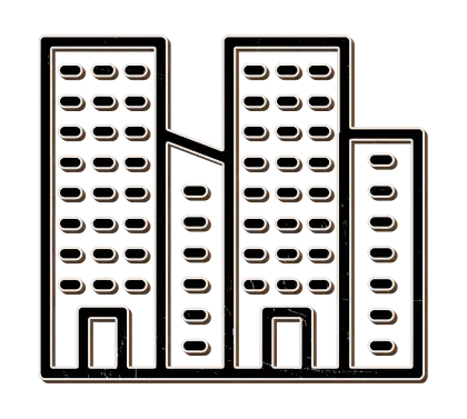 Black Outlined Buildings Logo