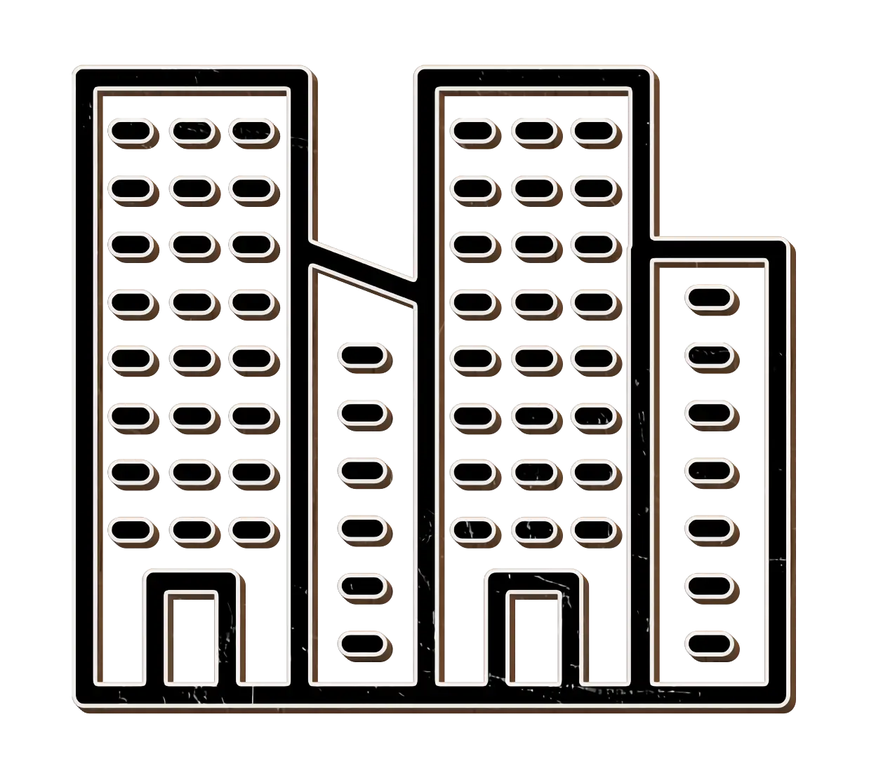 Black Outlined Buildings Logo