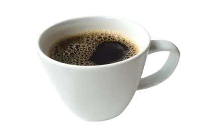 White Coffee Cup with Hot Black Coffee