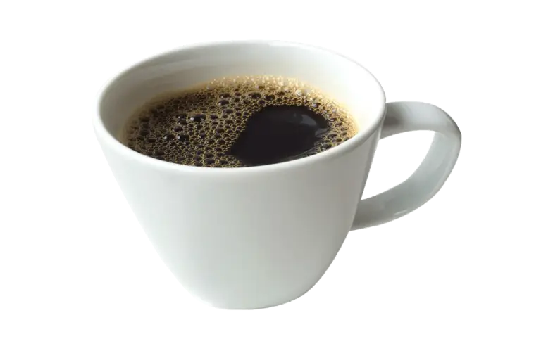 White Coffee Cup with Hot Black Coffee