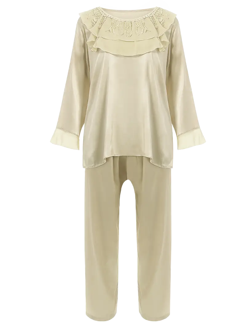 Beige Pajamas Set for Comfortable Sleep