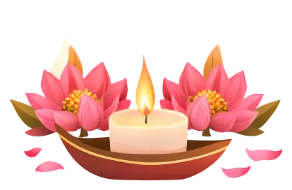 Decorative Candle Floating in Lotus Arrangement