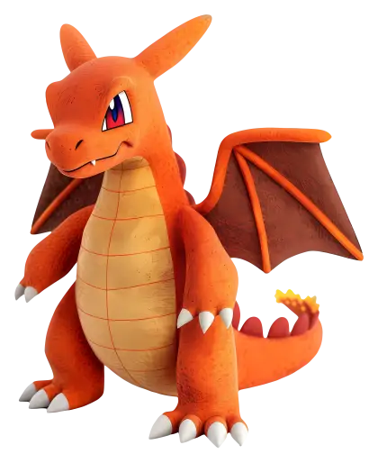 Orange Dragon with Wings