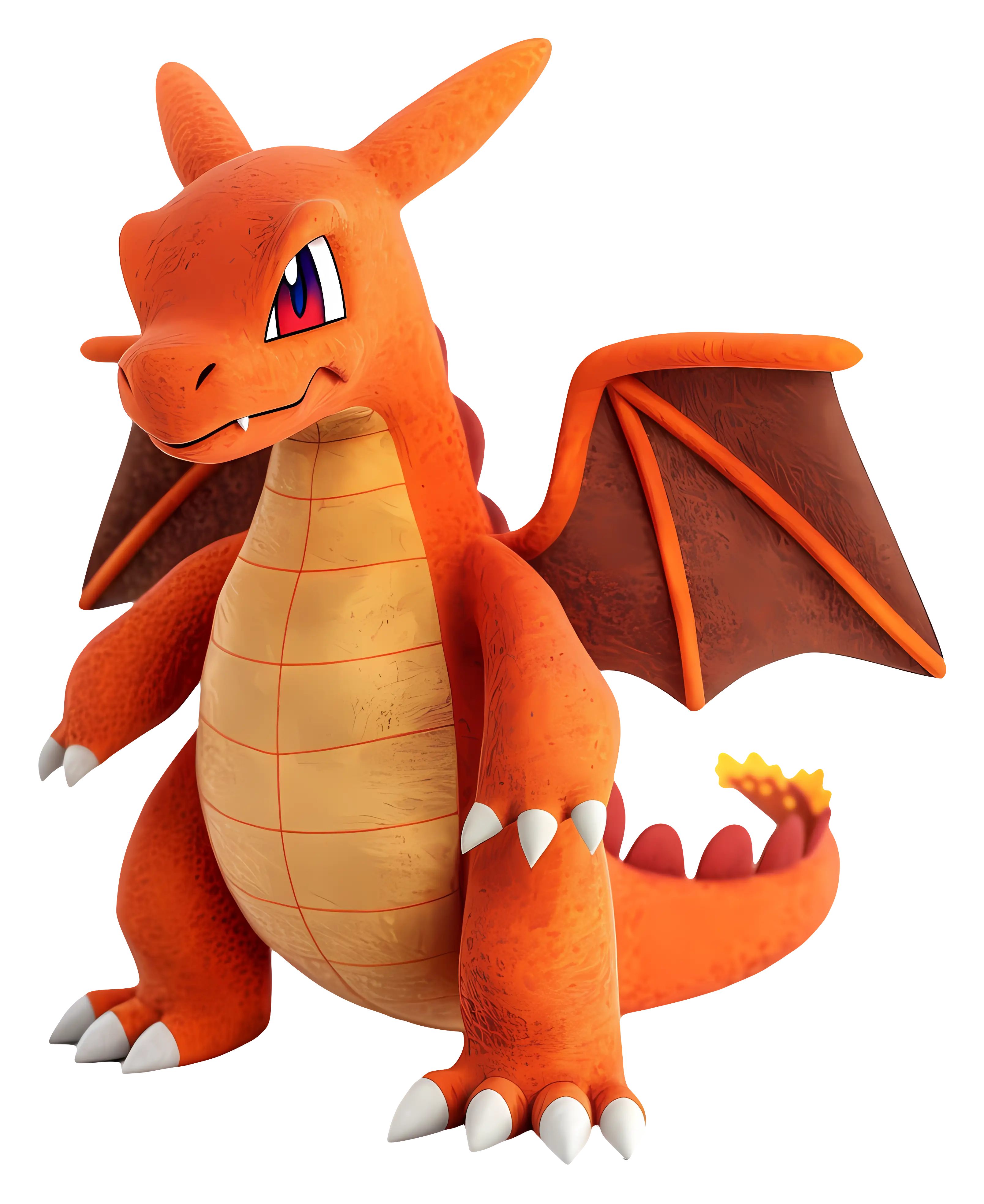 Orange Dragon with Wings