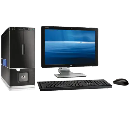 Desktop Computer Setup with Monitor, Keyboard, and Mouse