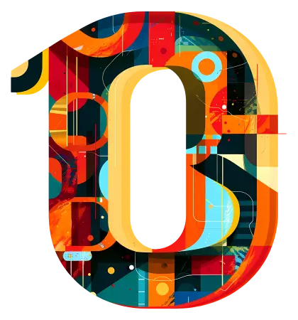 Abstract Colorful Number Zero Illustration