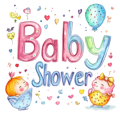 Joyful Baby Shower Doodle Illustration