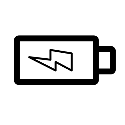 Simple Battery Icon with Charging Symbol