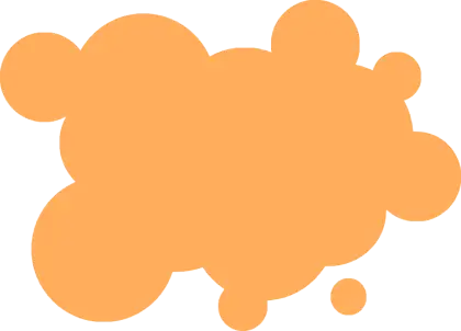 Abstract Orange Cloud Shape