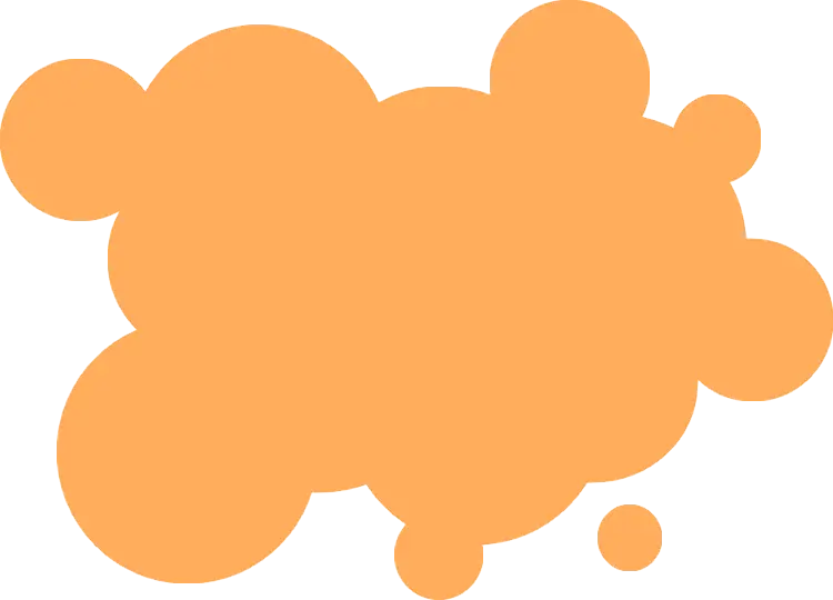 Abstract Orange Cloud Shape
