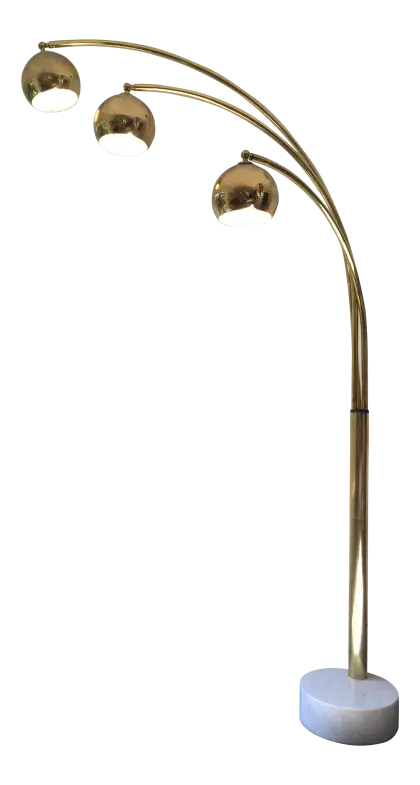 Arch Floor Lamp with Golden Shades