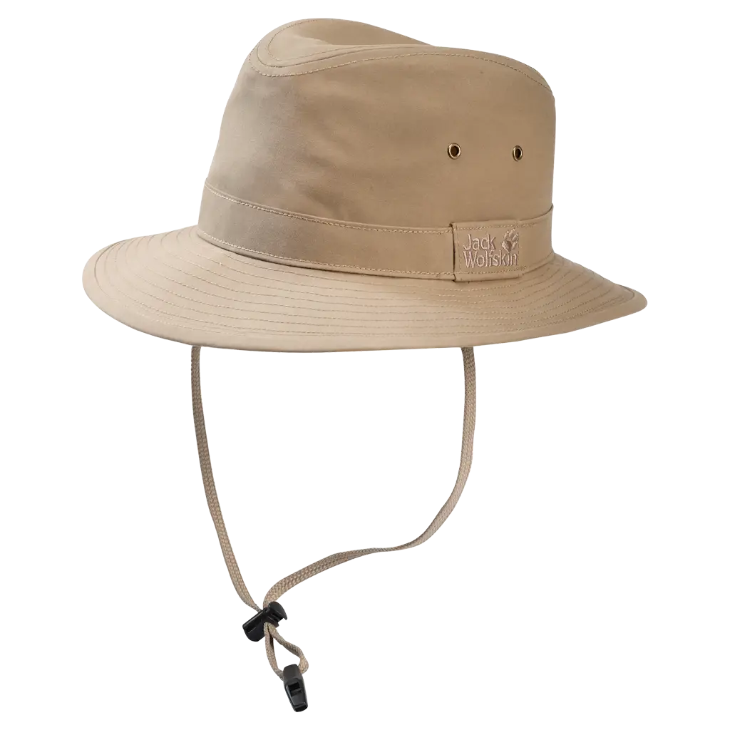 Beige Bucket Hat with Strap Detail