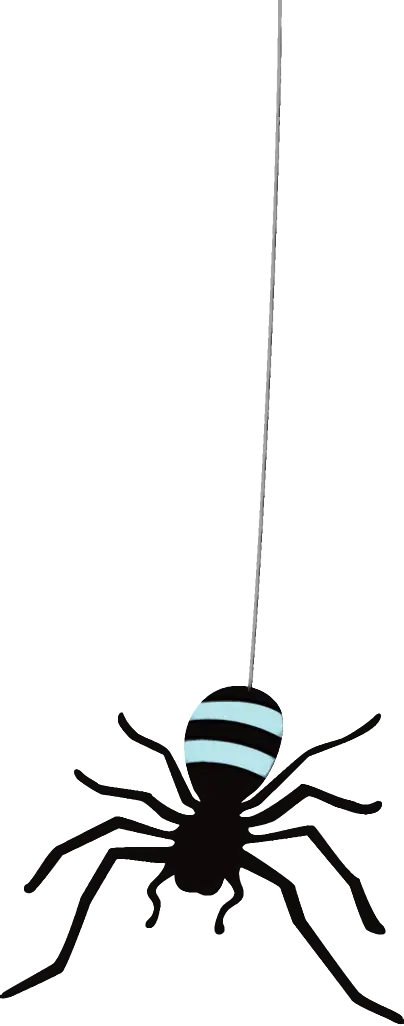 Hanging Spider Illustration with Striped Body