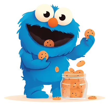 Blue Monster Enjoying Cookies
