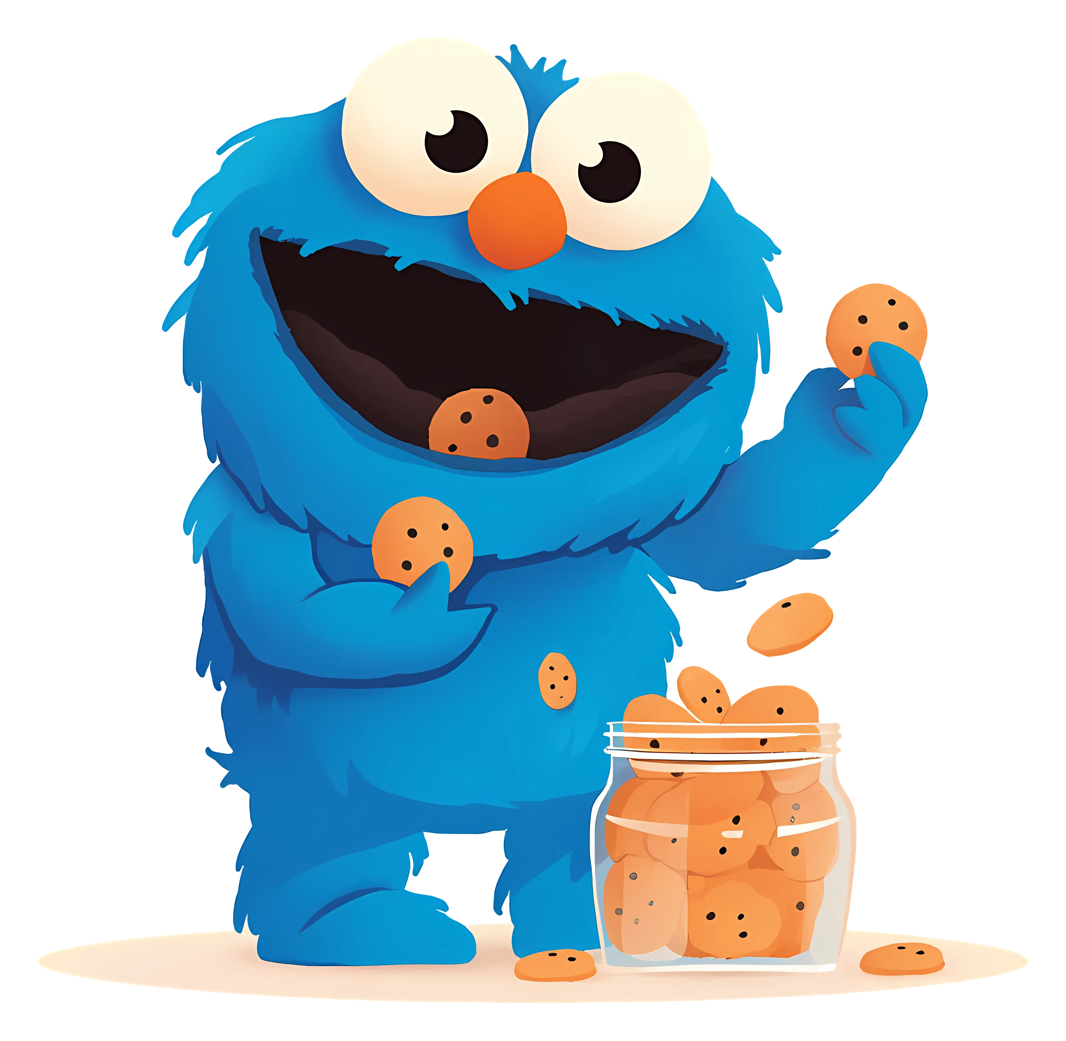 Blue Monster Enjoying Cookies