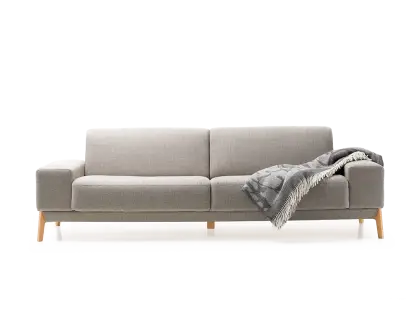 Gray Sofa with Cozy Blanket for Living Room