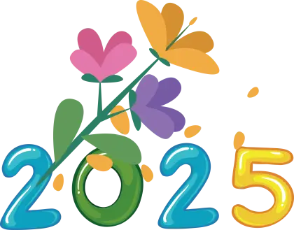 Bright Floral 2025 Greeting