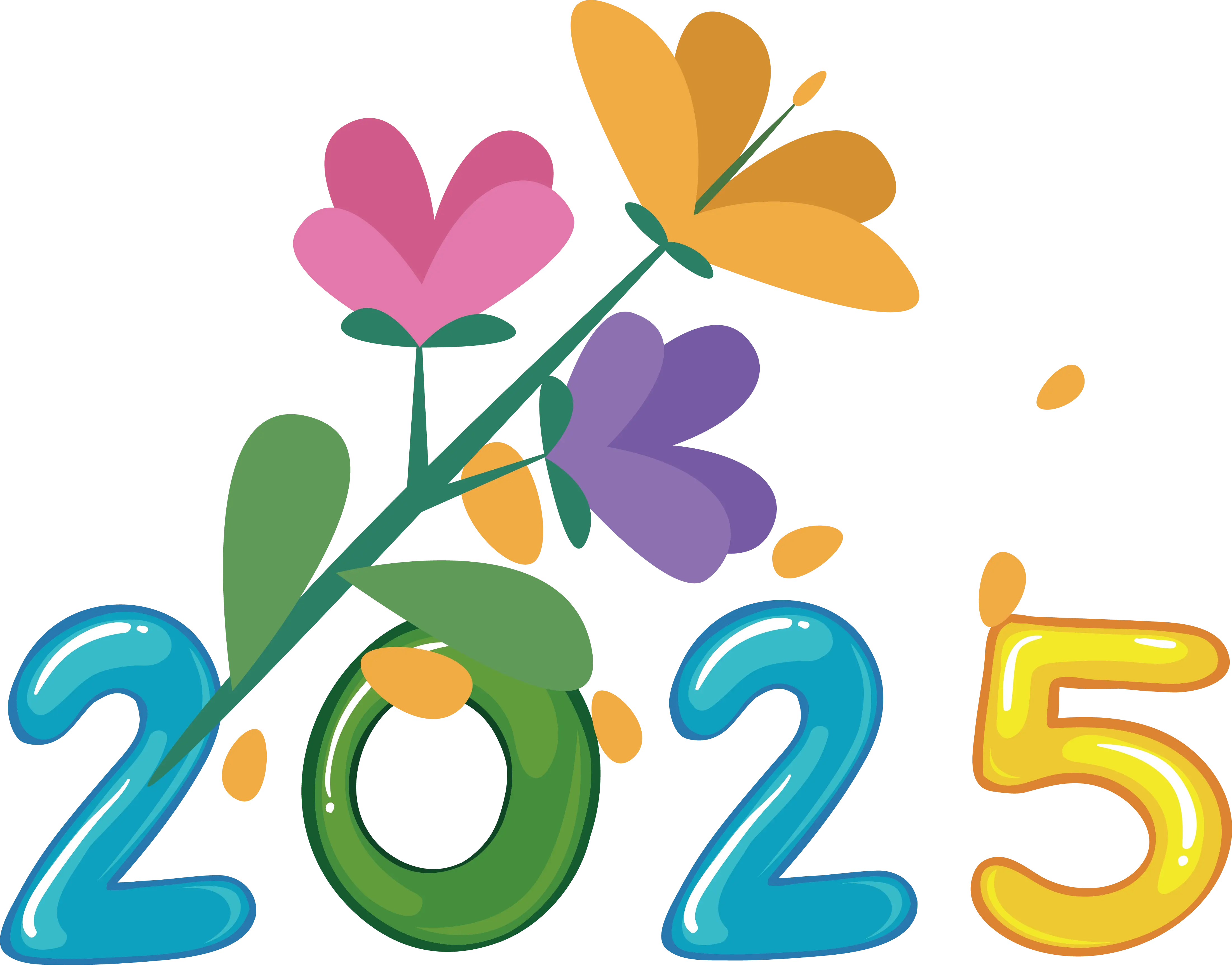 Bright Floral 2025 Greeting