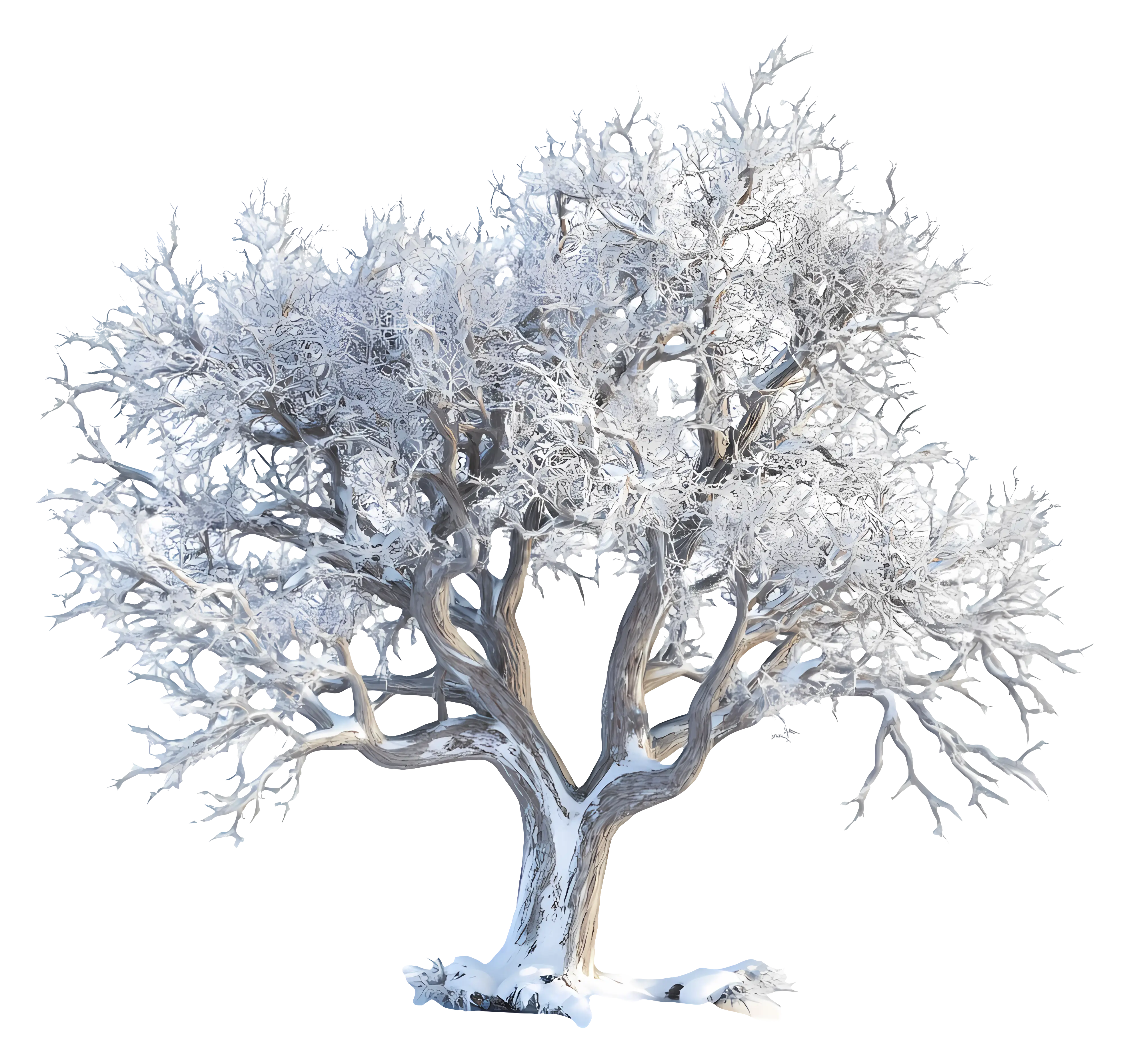 Snow-Covered Tree in Winter