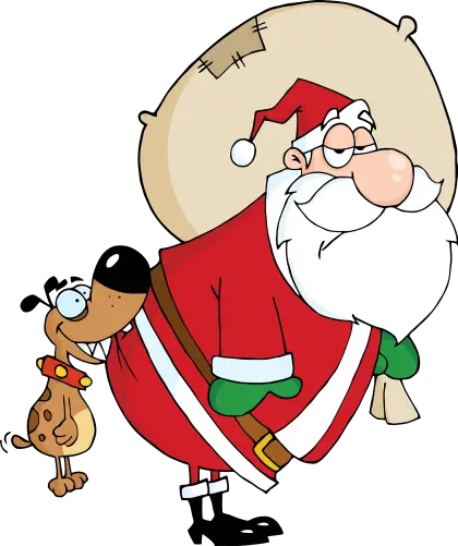 Santa Claus with Dog