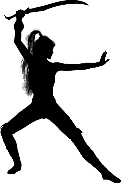 Silhouette of a Warrior with a Sword