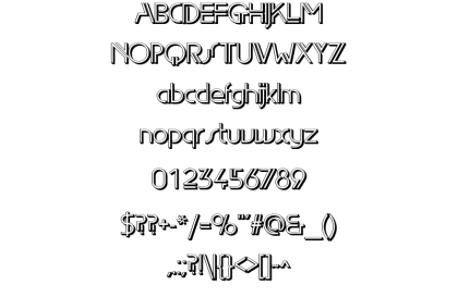 Black Monospaced Font Set with Symbols