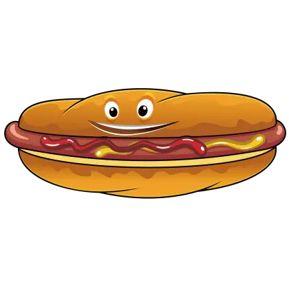 Smiling Hot Dog Cartoon Illustration