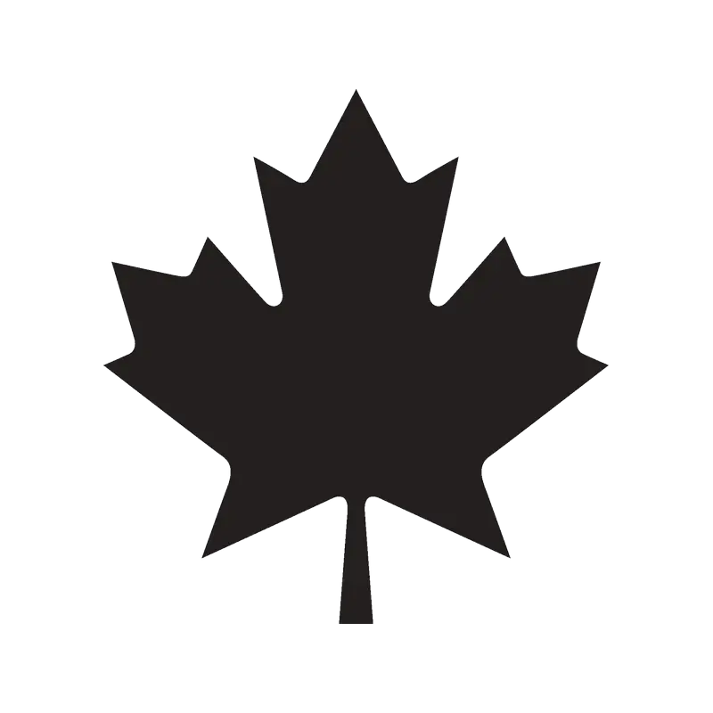 Black Maple Leaf Icon Symbol