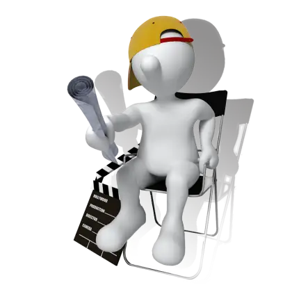 Cartoon Director with Clapperboard